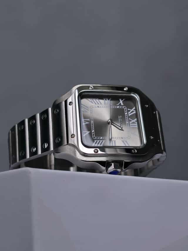 Seiko Mod Santos cadran gris